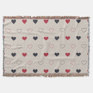 Couverture Motif sans couture à cœur rouge et beige, minimali