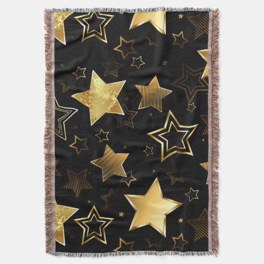 Couverture Motif sans couture avec étoiles d'or (devant Vertical)