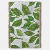 Couverture Motif sans couture avec Feuilles de thé vert (devant Vertical)