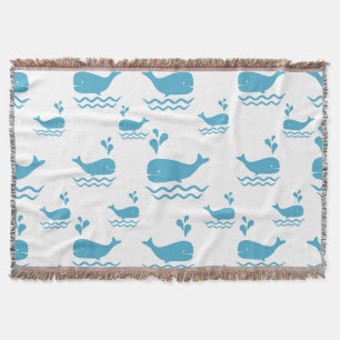 Couverture Motif sans couture de baleine bleue mignonne (1)