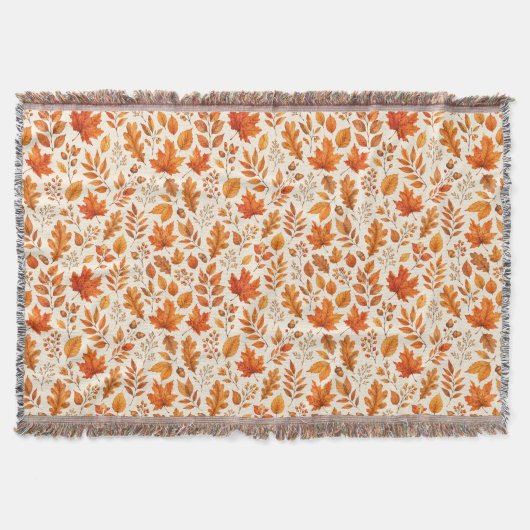 Couverture Motif sans couture de feuilles d'automne chaudes (Devant)