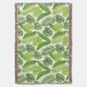 Couverture Motif sans couture de feuilles tropicales & Monste (devant Vertical)