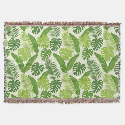 Couverture Motif sans couture de feuilles tropicales & Monste (Devant)