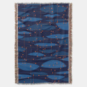 Couverture Motif sans joint atomique bleu du milieu du siècle (devant Vertical)