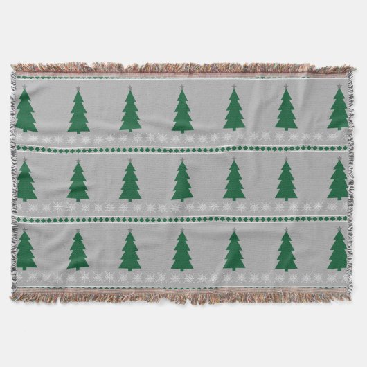 Couverture Motif Sapin de Noël et Flocons de Neige, (Devant)