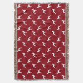 Couverture Motif silhouettes de chien Whippet Rouge et Blanc (devant Vertical)