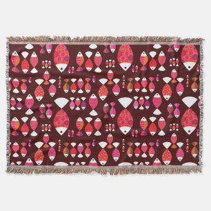 Couverture Motif sous-marin de rétros poissons abstraits