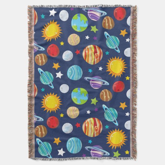 Couverture Motif spatial, Planètes, Étoiles, Cosmos, Galaxie (devant Vertical)