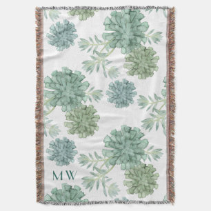 Couverture Motif succulent du bonheur   d'usine du monogramme