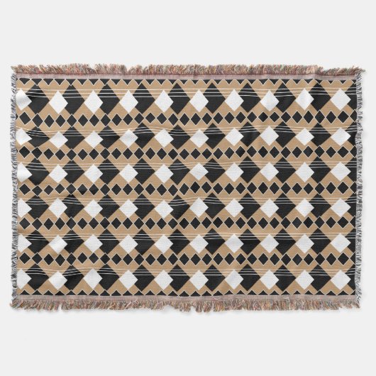 Couverture Motif | Tan de diamant et noir (Devant)