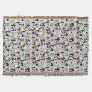 Couverture Motif texturisé tiré par la main de cactus