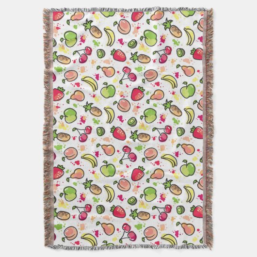 Couverture motif tiré par la main de fruits (devant Vertical)