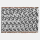 Couverture Motif tiré par la main noir de Chevron (Devant)