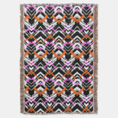 Couverture Motif tiré par la main noir, orange, et rose de (devant Vertical)