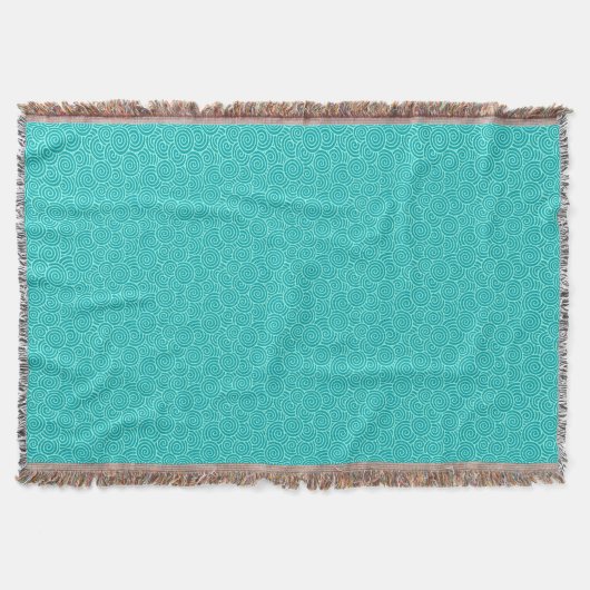 Couverture Motif tourbillon japonais - turquoise et aqua (Devant)