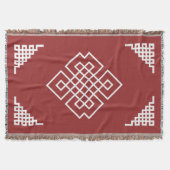 Couverture Motif traditionnel mongol rouge et blanc (Devant)