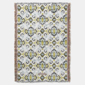 Couverture Motif tribal chic jaune et gris ikat (devant Vertical)