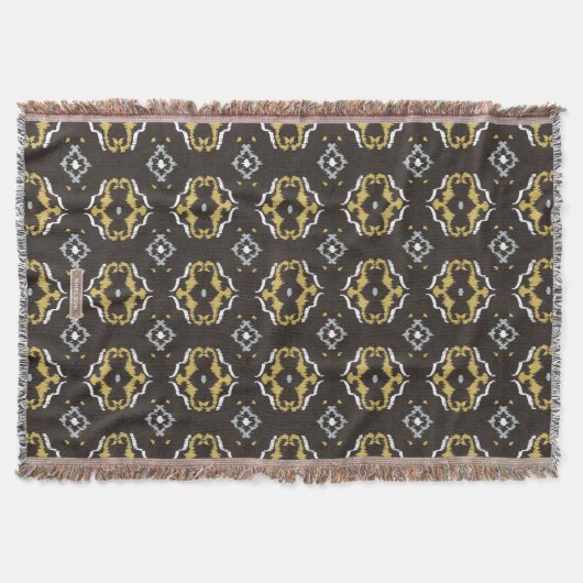 Couverture motif tribal de l'ikat jaune chic (Devant)