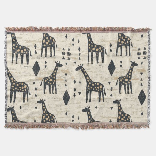Couverture Motif tribal girafe Boho (Devant)
