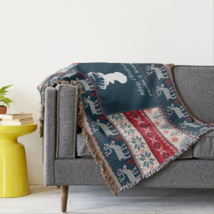 Couverture Motif tricoté Noël Personnalisé