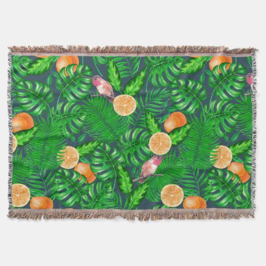 Couverture Motif tropical, colibris (Devant)