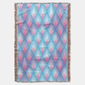 Couverture Motif turquoise et rose de pétale (devant Vertical)