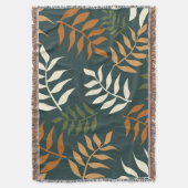 Couverture Motif vectoriel à feuilles Turquoises tropicales (devant Vertical)