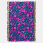 Couverture Motif vectoriel bleu et rose Fuchsia (devant Vertical)