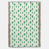 Couverture Motif vert clair de cactus (devant Vertical)