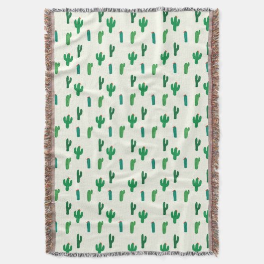 Couverture Motif vert clair de cactus (devant Vertical)