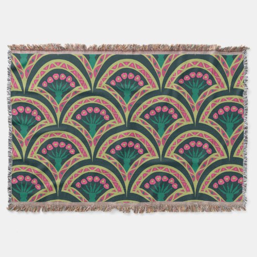 Couverture motif vert en forme de coquillage (Devant)