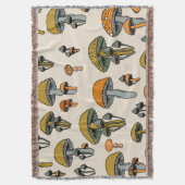 Couverture Motif vintage de champignons (devant Vertical)