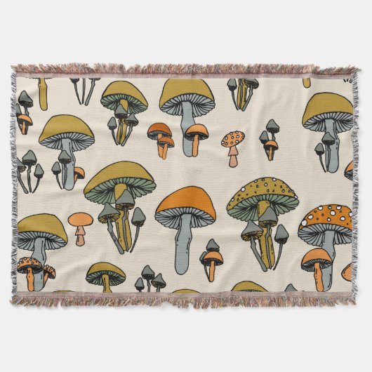 Couverture Motif vintage de champignons (Devant)