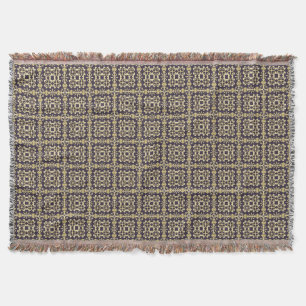 Couverture Motif vintage de damassé d'art, d'or