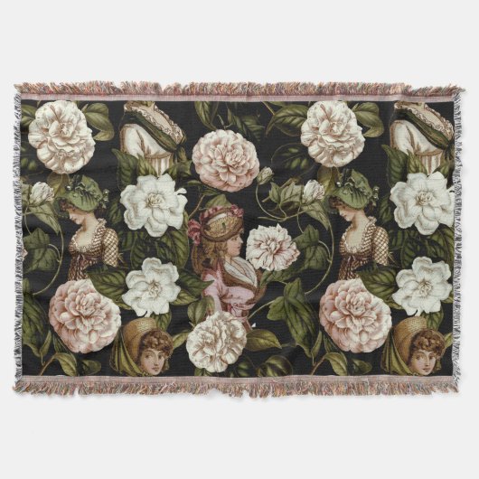 Couverture Motif vintage de Madame Retro Botanical Flower (Devant)