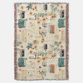 Couverture Motif vintage Floral & Caméra (6) (devant Vertical)
