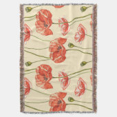 Couverture Motif Watercolor Red Poppies. (devant Vertical)