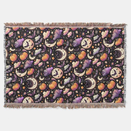 Couverture Motif Whimsical Halloween Night Sky (Devant)
