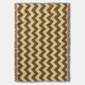 Couverture Motif zigzag à chevron marron et beige (devant Vertical)