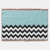 Couverture Motif Zigzag noir et blanc, Chevron, Bleu (Devant)
