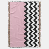 Couverture Motif Zigzag noir et blanc, Chevron, rose (devant Vertical)