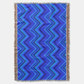 Couverture Motif zigzag rayures bleues (devant Vertical)