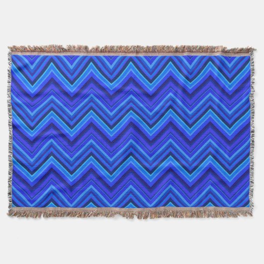 Couverture Motif zigzag rayures bleues (Devant)