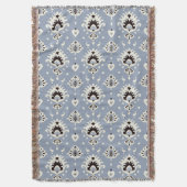 Couverture Motifs beiges gris mignons de tribal d'ikat (devant Vertical)
