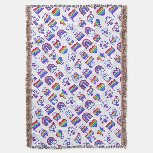Couverture Motifs d'icônes arc-en-ciel colorées (devant Vertical)