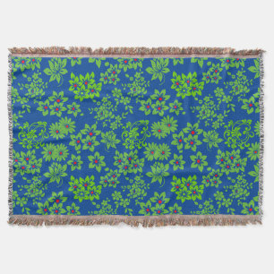 Couverture motifs plante (6).green Blue BG