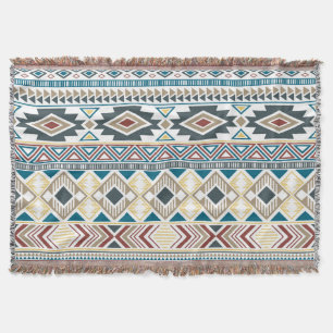 Couverture Motifs Tribaux Aztèques : Design géométrique sans