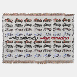 Couverture MOTOCYCLES vintages rouge blanc gris noir
