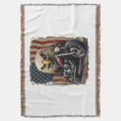 Couverture Motorcycle USA Flag Retro Biker Chopper (devant Vertical)