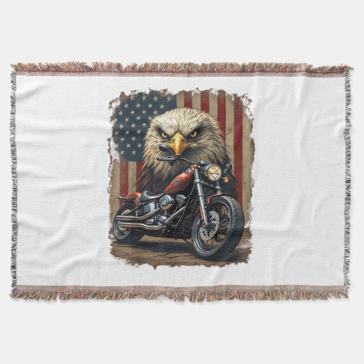 Couverture Motorcycle USA Flag Retro Biker Chopper (Devant)